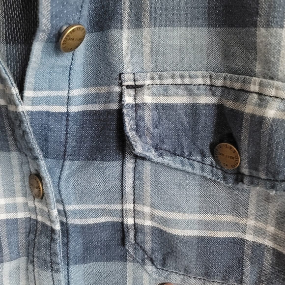 CURRENT/ELLIOTT, The Perfect Shirt, Reflektor Plaid, Blue and White, Size 1 (S) - Picture 9 of 10